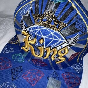 Hunter City Caps King Baseball Cap Hat XL Authentic Headwear Embroidered Blue